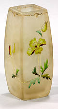 209 French c1900 Enameled Floral Vase Attr to Daum
