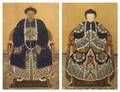 A Pair of Chinese Ancestral Paintings on Silk