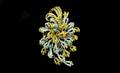 195 18KT Italian Ladies Sapphire Floral Brooch