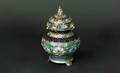 187 Tibetan Ornately Enameled Cloisonn and Silver