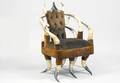 131 Large 19th C Victorian Longhorn Upholstered Chair