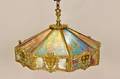 Slag Glass Hanging Light Fixture