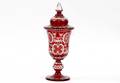 107 Large Bohemian Ruby Cut to Clear Lidded Vase