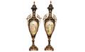 209A Pair Sevres Hand Painted Bronze Mounted Covered U