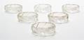 Six Lalique Molded and Frosted Glass Salt Cellars
