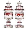 A Pair of Bohemian Cranberry Glass Vases