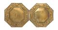 A Pair of Pressed Brass TwoLight Sconces