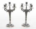 A Pair of French Silverplate FiveLight Candelabra Ercuis