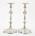 A Pair of Silverplate Candlesticks