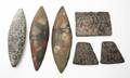 A Collection of Six PreColumbian Style Shield Form Stone Articles
