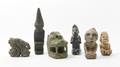 A Group of Five PreColumbian Style Carved Stone Figures