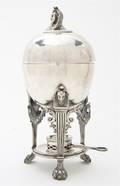 A English Silverplate Egyptian Revival Egg Coddler Atkins Bros