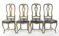 A Set of Four Continental Painted Metal Dining Chairs