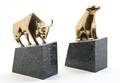 A Pair of Brass and Marble Bookends