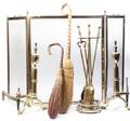 A Set of Brass Fireplace Equipment