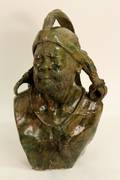 Carved Verdite Stone Male Portrait Bust