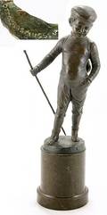 258 Bronze Figure of a Boy Signed Rasmussen