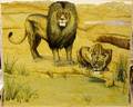 Gary Kaelon Marsh Lions Monumental Painting