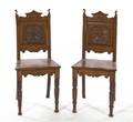 A Pair of English Oak Hall Chairs