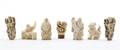A Collection of Six Japanese Carved Ivory Articles