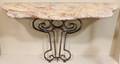Custom Iron Console Table with Marble Top