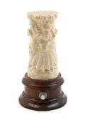 An Indian Carved Ivory Lamp