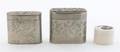 Two Chinese Silvered Metal Tea Caddies