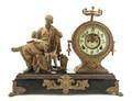 An American Gilt Metal and Slate Mantel Clock Ansonia Clock Co