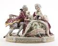 A Dresden Porcelain Lace Figural Group