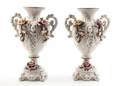 A Pair of Capodimonte Ceramic Urns