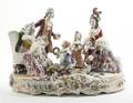 A Dresden Porcelain Lace Figural Group