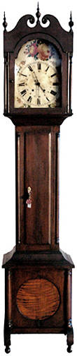 233 American Mahogany  Tiger Maple Tall Case Clock