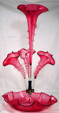 229 Cranberry Glass Epergne
