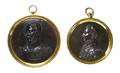 Two French Gilt and Patinanted Bronze Portrait Medallions