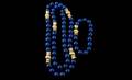227 Lapis Lazuli Strand NecklaceBracelet Set 18KT