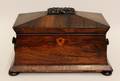 19th C Walnut Footed Tea Casket