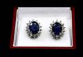 184 Diamond and Sapphire 14kt Posted Earrings