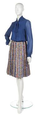 A Chanel Couture Multicolor Wool Skirt Suit