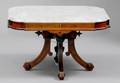 134 American 19th C Eastlake Marble Top Low Table