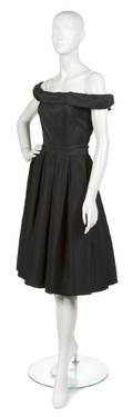 A Christian Dior Black Silk Faille Cocktail Dress