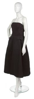 A Christian Dior Couture Black Strapless Gown