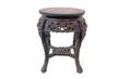 157 Oriental Carved Teakwood and Marble Taboret