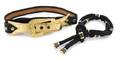 Two Black and Goldtone Belts