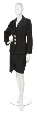 An Yves Saint Laurent Black Wool Evening Suit