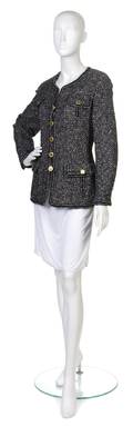 A Chanel Black and White Tweed Jacket