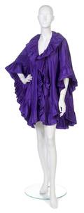 A Christian Dior Purple Taffeta Evening Shawl