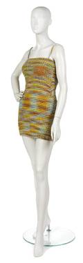 A Todd Oldham Multicolor Knit Mini Dress