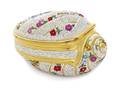 A Judith Leiber Multicolor Crystal Floral Conch Shell Minaudiere