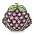 A Judith Leiber Purple and Green Crystal Grape Cluster Minaudiere