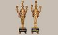 212 Pair of Empire Style Gilt Bronze Candelabra